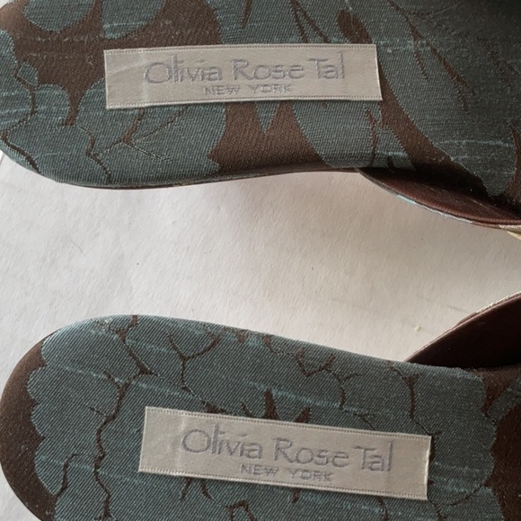 Olivia Rose Tal Cannes Gingham Silk in brown & blue size 8 - Picture 9 of 9